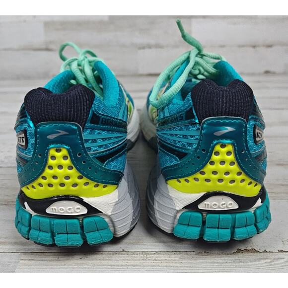 BROOKS Adrenaline GTS 14 Women's Blue Yellow Black Running Shoes Size 9 - Picture 4 of 9